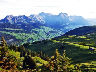 Alp dağ silsilesi Alpstein -: Appenzell Innerrhoden Canton, İsviçre doruklarına bak