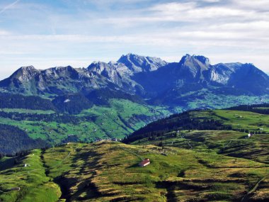 Alp dağ silsilesi Alpstein -: Appenzell Innerrhoden Canton, İsviçre doruklarına bak