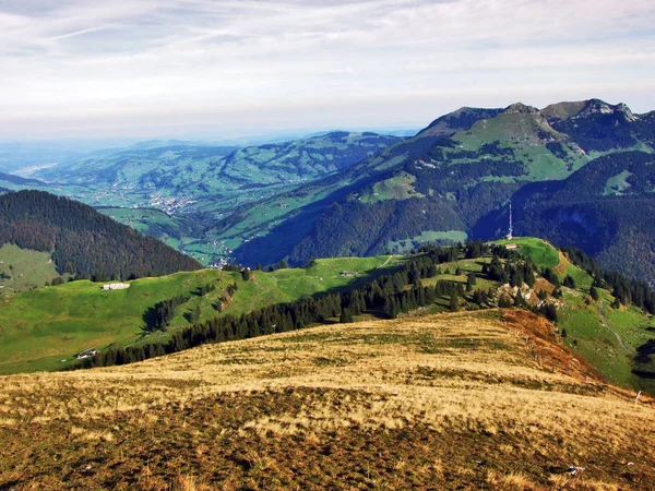 Churfirsten Dağ Silsilesi Canton Gallen Sviçre Selun Üstten Panoramik Görünüm — Stok fotoğraf