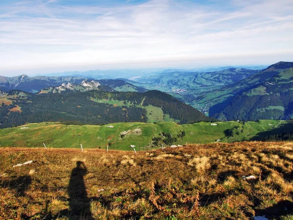 Vista Panorámica Desde Cima Selun Cordillera Churfirsten Cantón Gallen Suiza —  Fotos de Stock