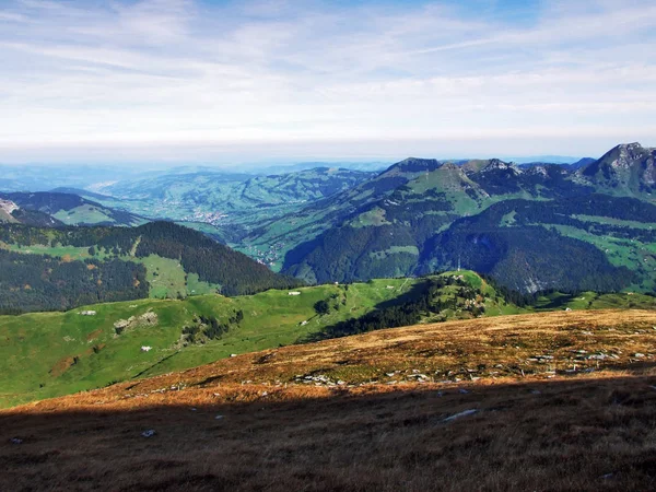 Мбаппе Вид Вершины Селун Хребте Шурфирстен Кантон Санкт Галлен Швейцария — стоковое фото