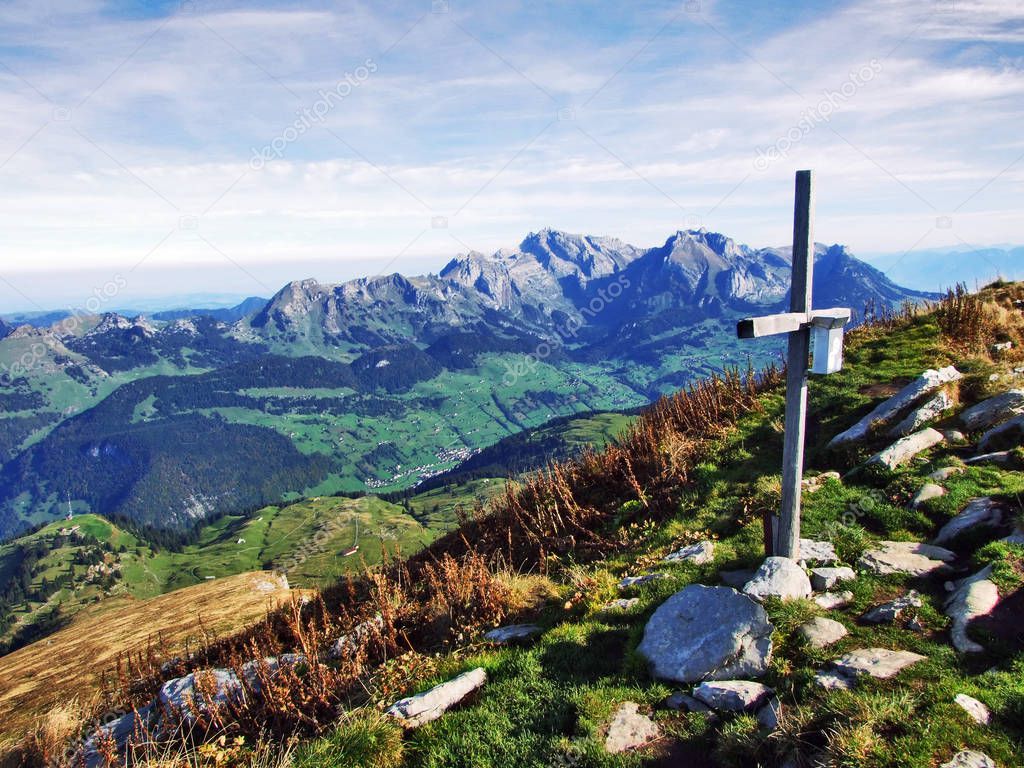 Alpine peak Selun in the Churfirsten mountain range - Canton of St. Gallen, Switzerland