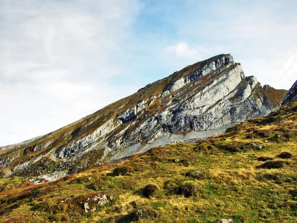 Felsigen Peak Brisi Churfirsten Gebirge Kanton Gallen Schweiz — Stockfoto