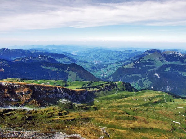 Panoramatický Pohled Vrcholu Frumsel Pouze Pohoří Kantonu Gallen Švýcarsko — Stock fotografie