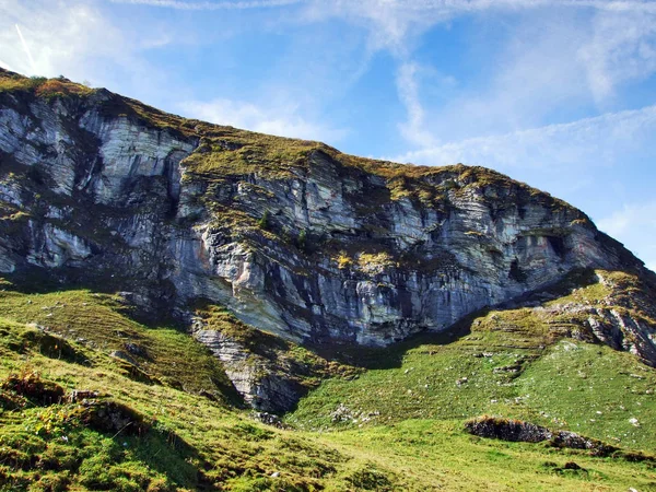 Klippor Och Stenar Från Churfirsten Bergskedja Kantonen Sankt Gallen Schweiz — Stockfoto