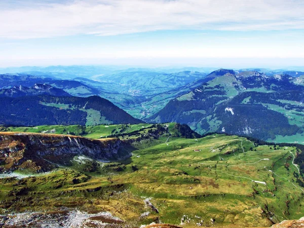 Podzim Pastviny Kopce Náhorní Plošině Pod Pohořími Pouze Kantonu Gallen — Stock fotografie