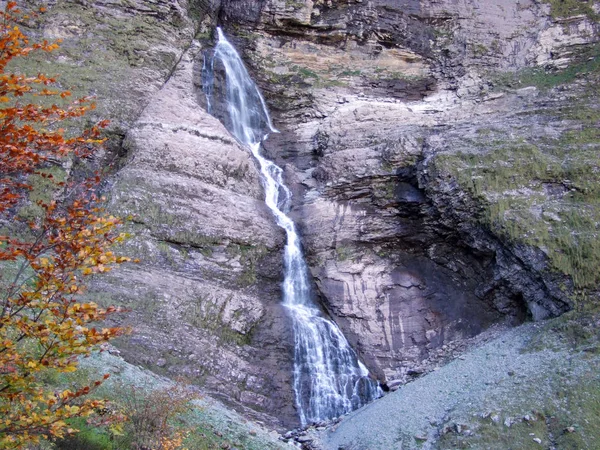 Waterfalls Cascades Eastern Tributary Klontalersee Lake Canton Glarus Switzerland — Stock Photo, Image