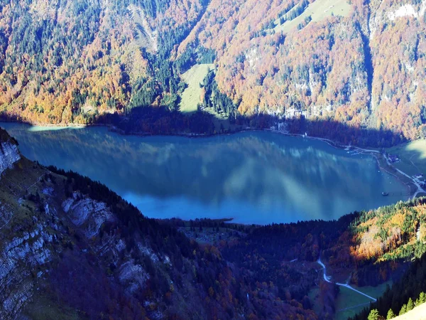 Lago Alpino Klontalersee Cordilheira Glarus Alps Cantão Glarus Suíça — Fotografia de Stock