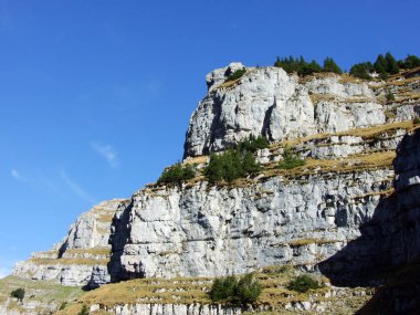 Kayalık tepe Gleiterhorn Glarus alp dağ silsilesi - Canton Glarus, İsviçre