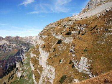 Kayalık tepe Gleiterhorn Glarus alp dağ silsilesi - Canton Glarus, İsviçre
