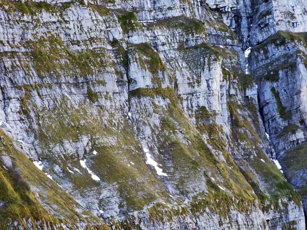 Rochas Pedras Das Montanhas Glarnisch Vorder Glarnisch Acima Lago Klontalersee — Fotografia de Stock