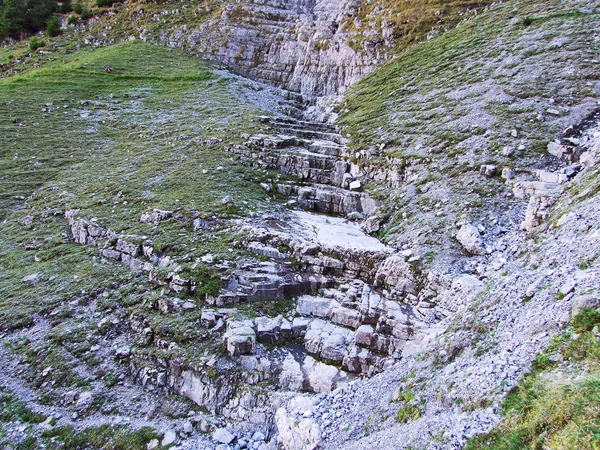Skały Kamienie Gór Glarnisch Glarnisch Regionu Vorder Nad Jeziorem Klontalersee — Zdjęcie stockowe