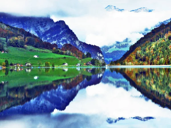 Alpine Lake Klontalersee Klontal Valley Mountain Range Glarus Alps Canton — Stock Photo, Image