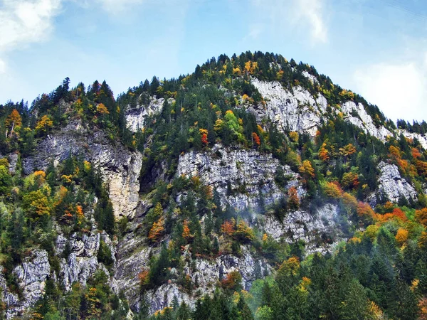 Felsiger Gipfel Sulzberg Den Glarner Alpen Und Über Dem Klontalersee — Stockfoto