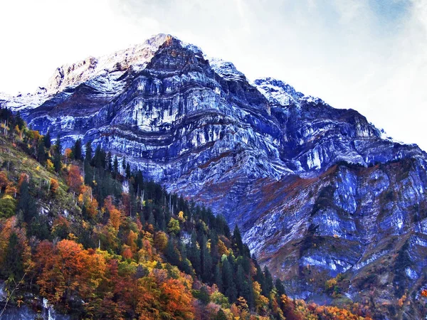 Summit Glarnisch Pohoří Alpy Glarus Nad Jezerem Klontalersee Kanton Glarus — Stock fotografie