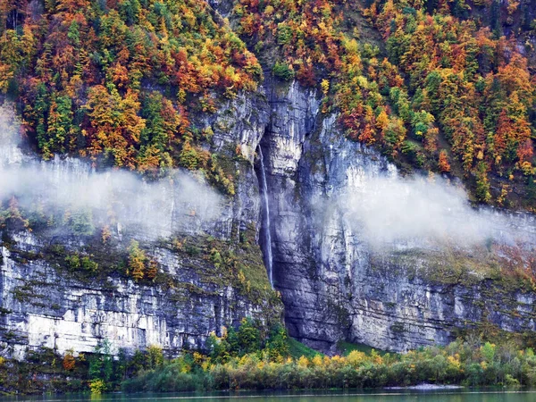 Der Wasserfall Zwischen Dungellauifall Und Darlibachfall Klontal Und Klontalersee — Stockfoto