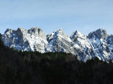 Alvier ilk kar grup dağ silsilesi - Canton St. Gallen, İsviçre