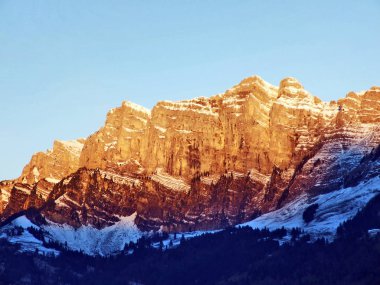 Alvier ilk kar grup dağ silsilesi - Canton St. Gallen, İsviçre