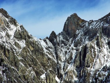 Alvier ilk kar grup dağ silsilesi - Canton St. Gallen, İsviçre