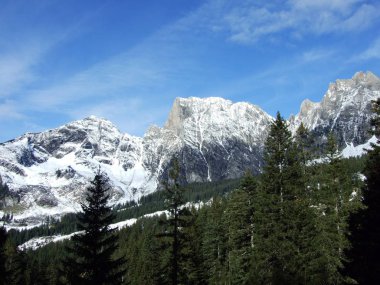 Alvier ilk kar grup dağ silsilesi - Canton St. Gallen, İsviçre
