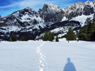 Alvier ilk kar grup dağ silsilesi - Canton St. Gallen, İsviçre