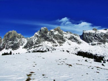 Alvier ilk kar grup dağ silsilesi - Canton St. Gallen, İsviçre