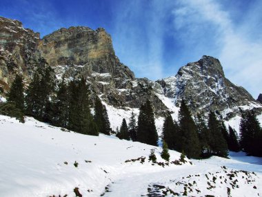 Alvier ilk kar grup dağ silsilesi - Canton St. Gallen, İsviçre
