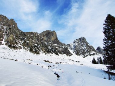 Alvier ilk kar grup dağ silsilesi - Canton St. Gallen, İsviçre