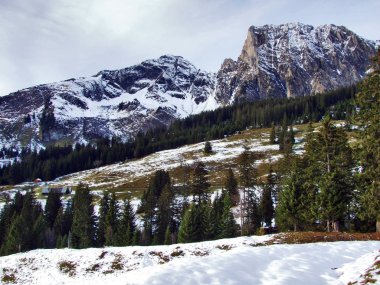 Alvier ilk kar grup dağ silsilesi - Canton St. Gallen, İsviçre