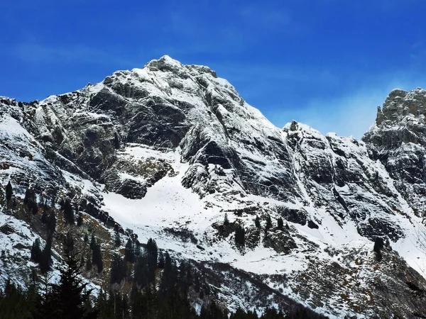 První Sníh Alvier Skupiny Pohoří Kantonu Gallen Švýcarsko — Stock fotografie