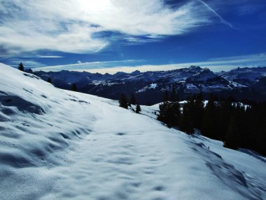 Alvier ilk kar grup dağ silsilesi - Canton St. Gallen, İsviçre