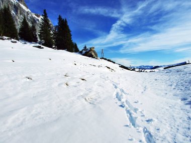 Alvier ilk kar grup dağ silsilesi - Canton St. Gallen, İsviçre
