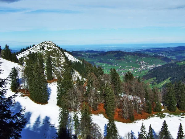 Visa Spicher Topp Från Schwagalp Pass Canton Appenzell Ausserrhoden Schweiz — Stockfoto