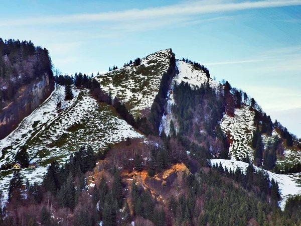 Vista Pico Spicher Passo Schwagalp Cantão Appenzell Ausserrhoden Suíça — Fotografia de Stock