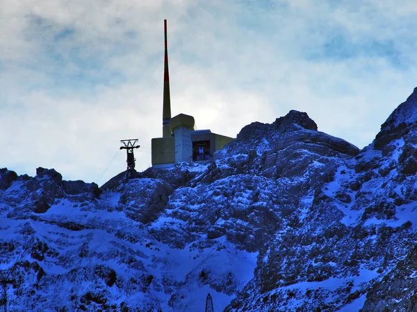 Imponerande Överkant Santis Alpstein Bergskedja Canton Appenzell Ausserrhoden Schweiz — Stockfoto