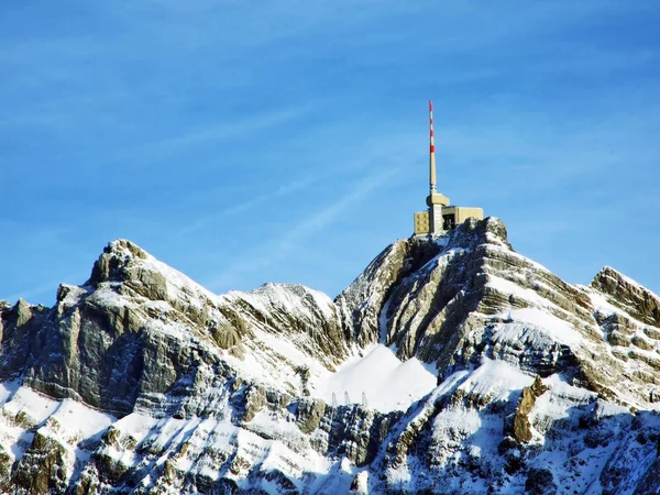 Imposante Top Van Santis Alpstein Bergketen Kanton Appenzell Ausserrhoden Zwitserland — Stockfoto