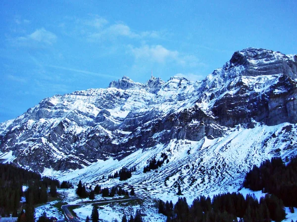 Impozantní Vrchol Santis Alpstein Pohoří Kanton Appenzell Ausserrhoden Švýcarsko — Stock fotografie