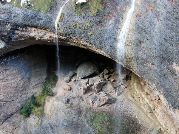 Cascades Dans Région Schwagalp Dans Canyon Ofenloch Canton Saint Gall — Photo