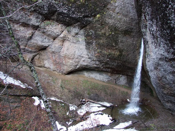 Waterfalls Schwagalp Region Canyon Ofenloch Canton Gallen Switzerland — Stock Photo, Image