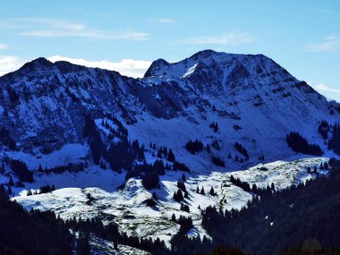 Dağ tepe Lutispitz Obertoggenburg bölgesi - Canton St. Gallen, İsviçre