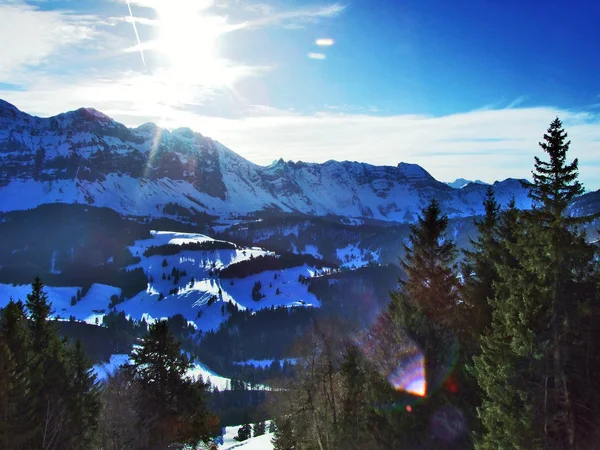 Panoramatický Výhled Vrcholu Spitzli Poblíž Urnasch Osada Kanton Appenzell Ausserrhoden — Stock fotografie