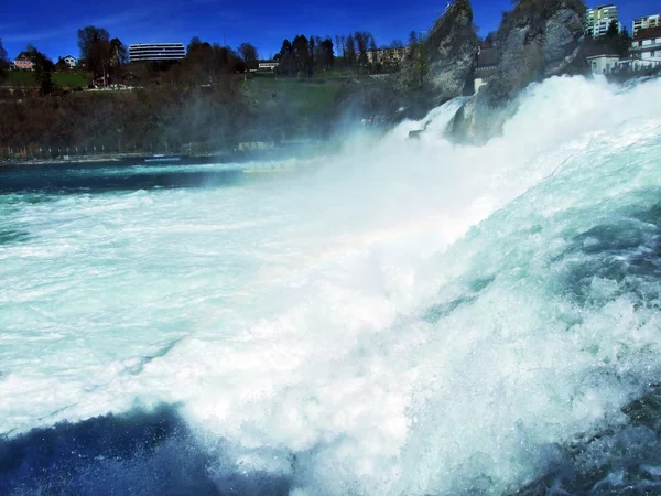 Cataratas Del Rin Cascada Rheinfall Neuhausen Rheinfall Cantón Schaffhausen Suiza — Foto de Stock