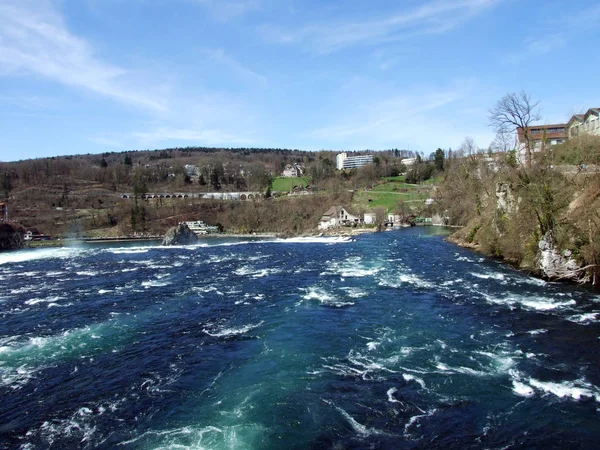 Sungai Rhine Neuhausen Rheinfall Kanton Schaffhausen Swiss — Stok Foto