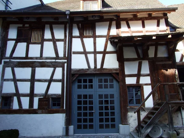 Historische Gebouwen Traditionele Architectuur Stein Rhein Kanton Schaffhausen Zwitserland — Stockfoto