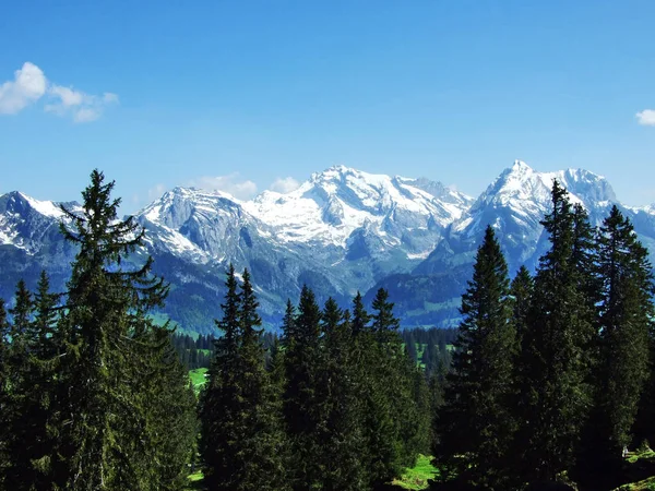 Uitzicht Bergketen Alpstein Van Bergketen Churfirsten Kanton Gallen Zwitserland — Stockfoto