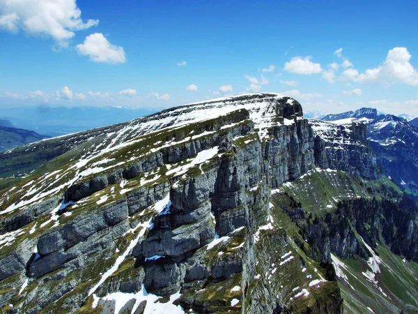 Mountain Massiva Churfirsten Mellan Floddalar Thurtal Och Seeztal Kantonen Sankt — Stockfoto