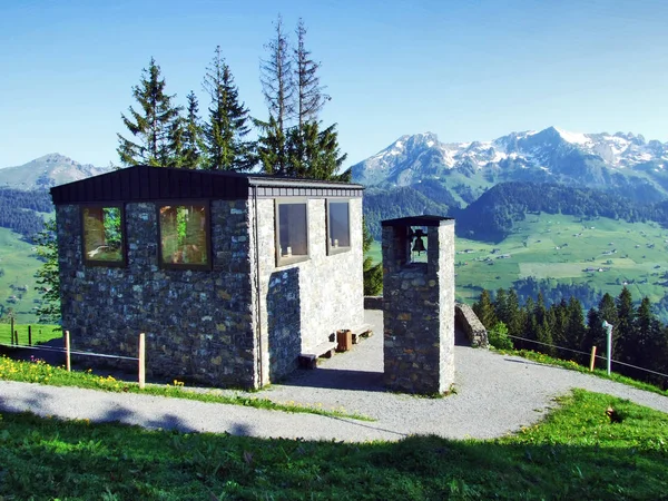 Horská Kaple Alp Sellamatt Nebo Bergkapelle Sellamatt Alp Toggenburg Lokalita — Stock fotografie