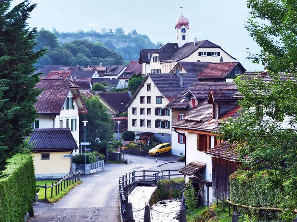 Oberschan Siedlung Rheintal Kanton Gallen Schweiz — Stockfoto