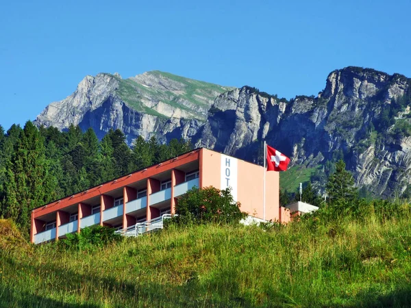 Hotel Alvier Nas Encostas Montanha Alvier Cantão Gallen Suíça — Fotografia de Stock