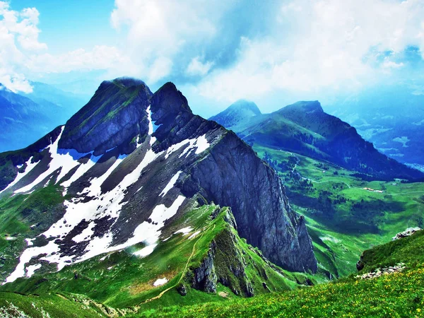 Gauschla Peak Appenzell Alps Mountain Range Canton Gallen Switzerland — Stock Photo, Image